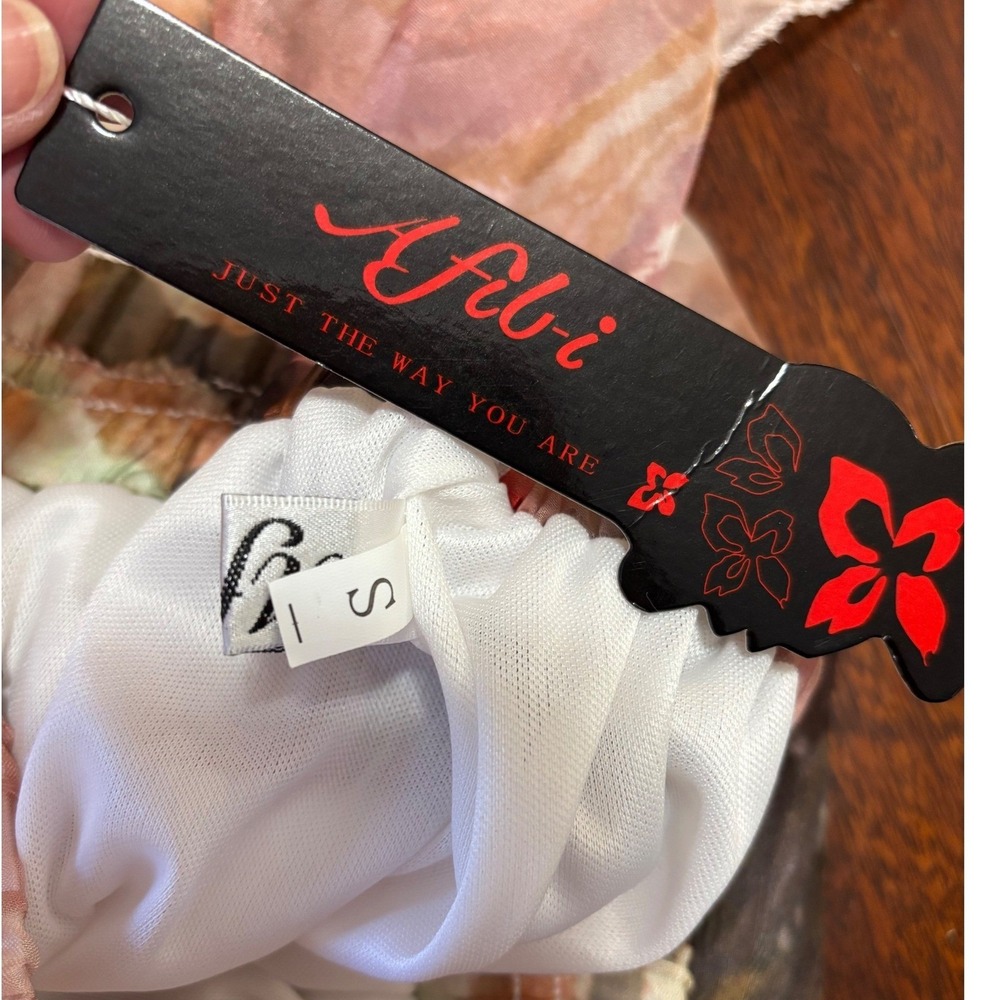 Afibi Floral Maxi Skirt Small Watercolor Romantic Fairy Flowy Ethereal Sheer - Picture 3 of 8